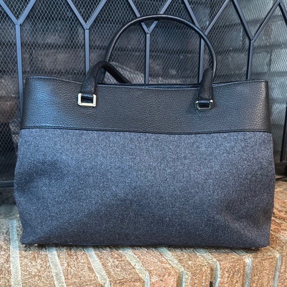 Kate Spade Wool and Leather Medium Satchel with storybook lining - Picture 9 of 10